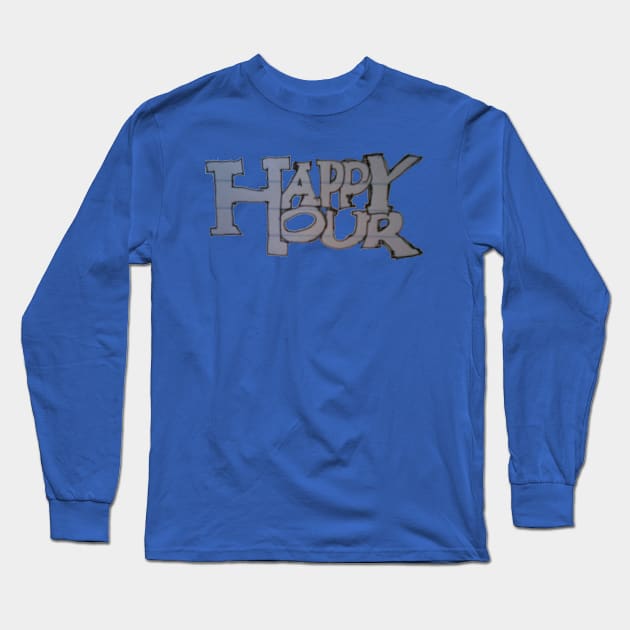 Happy Hour Y2K Cable TV Variety Show Logo Long Sleeve T-Shirt by Starturtle87 Designs